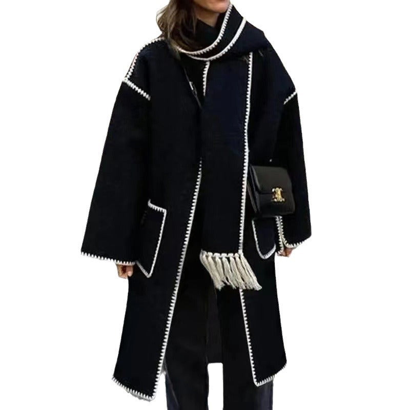 Elegant transitional coat for women with fringe embellishments Amarae