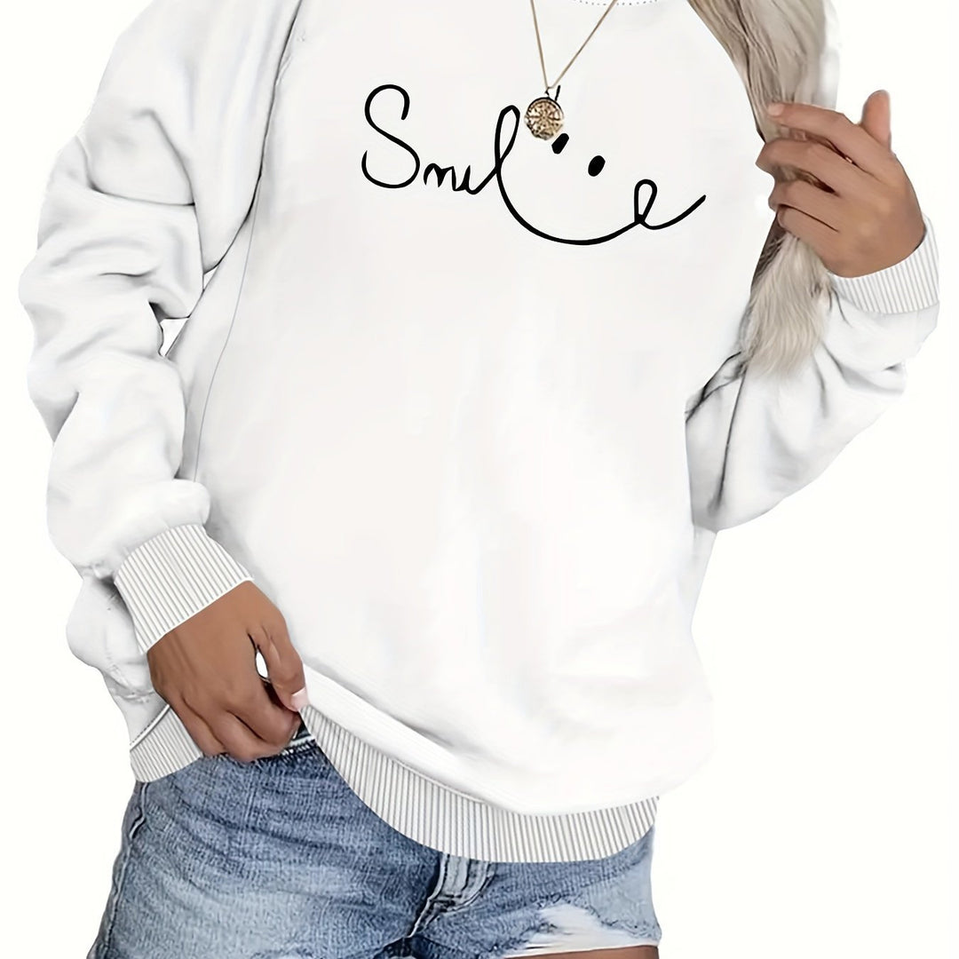 Sweat-shirt pour femmes avec lettrage décontracté et coupe confortable Chic & Stil