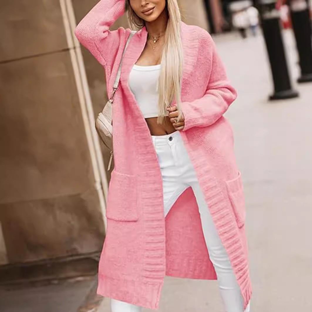 Knitted coat for women with a relaxed fit and deep pockets Lune London