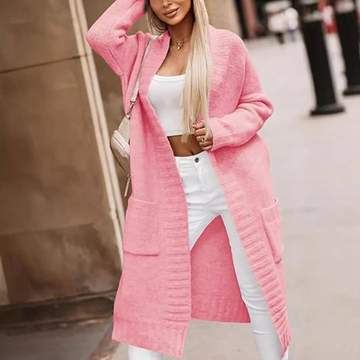 Knitted coat for women with a relaxed fit and deep pockets Lune London