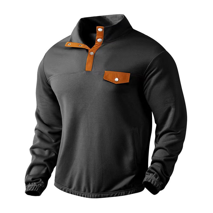 High-neck sweater for men with leather details Lune London
