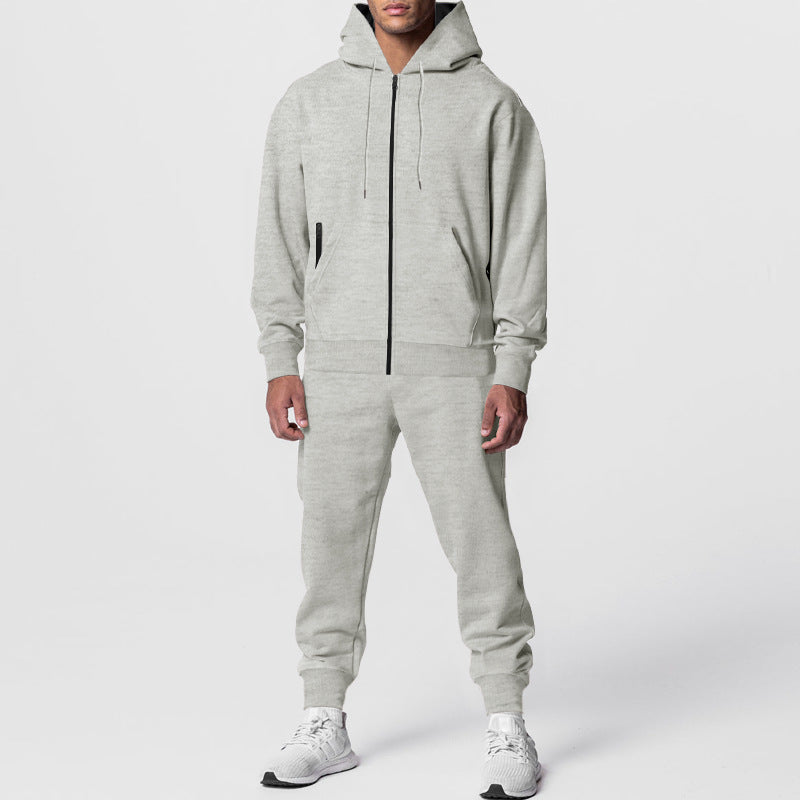Men's sporty fleece set with practical hood and pockets Lune London