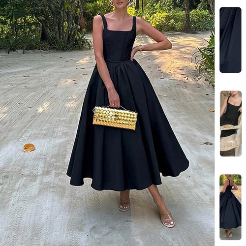 Robe maxi femme avec élégante coupe A et décolleté carré Chic & Stil