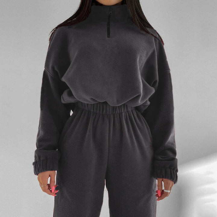 Women Comfortable and Stylish Loungewear Set with Elastic Waist and Chic Crop Top