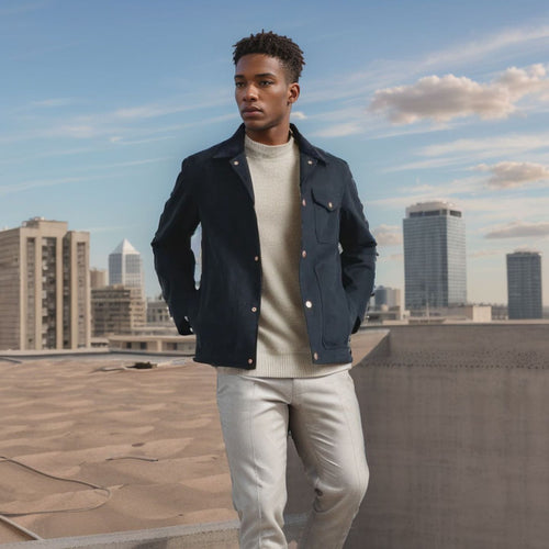 Casual cotton jacket for men with a chic work style