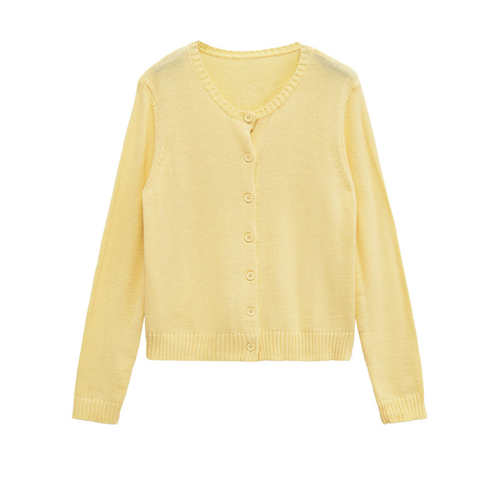 Short sleeve knitted jacket for women with button closure Lune London