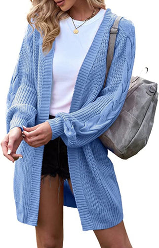 Chunky knit cardigan for women with a relaxed fit and trendy twisted pattern Amarael