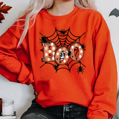 Sweat-shirt pour femmes avec un design créatif de toile d'araignée d'Halloween Chic & Stil