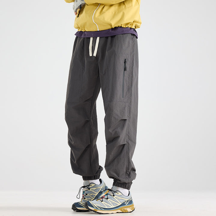 Men's Lightweight Tech Cargo Jog Pants made of Ripstop with Thigh Zipper and Elastic Hem Amarae