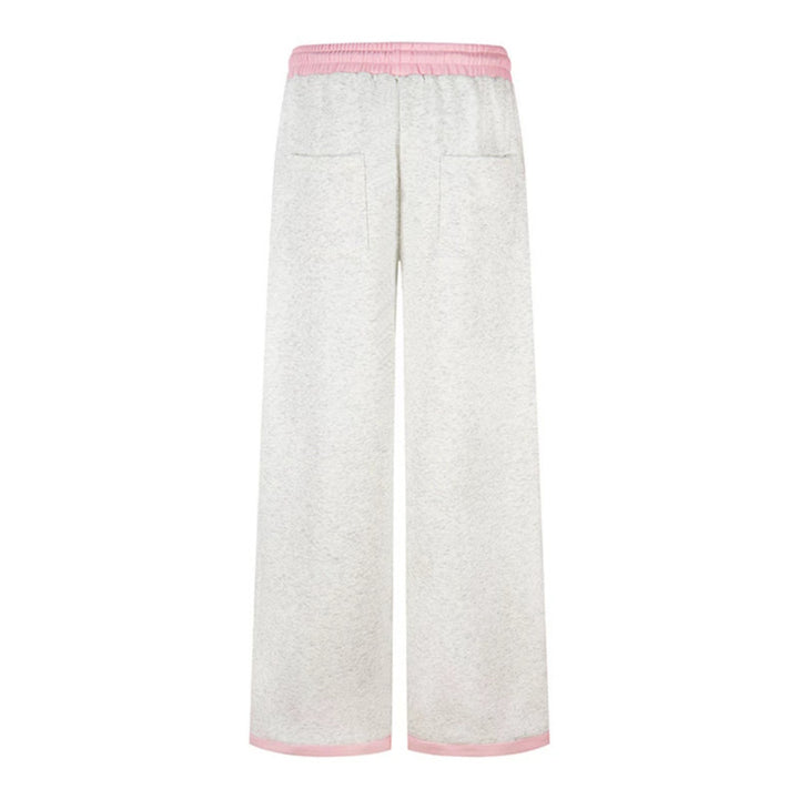 Women Wide Lounge Pants with Decorative Button Placket, High Waist and Drawstring Amarae