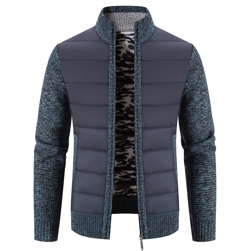 Quilted jacket for men with knitted sleeves trendy Lune London