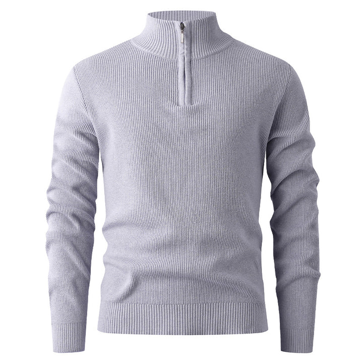 Men's sweater with high collar and additional zipper Lune London