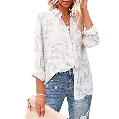 Plus size floral print blouse with airy cut Amarae