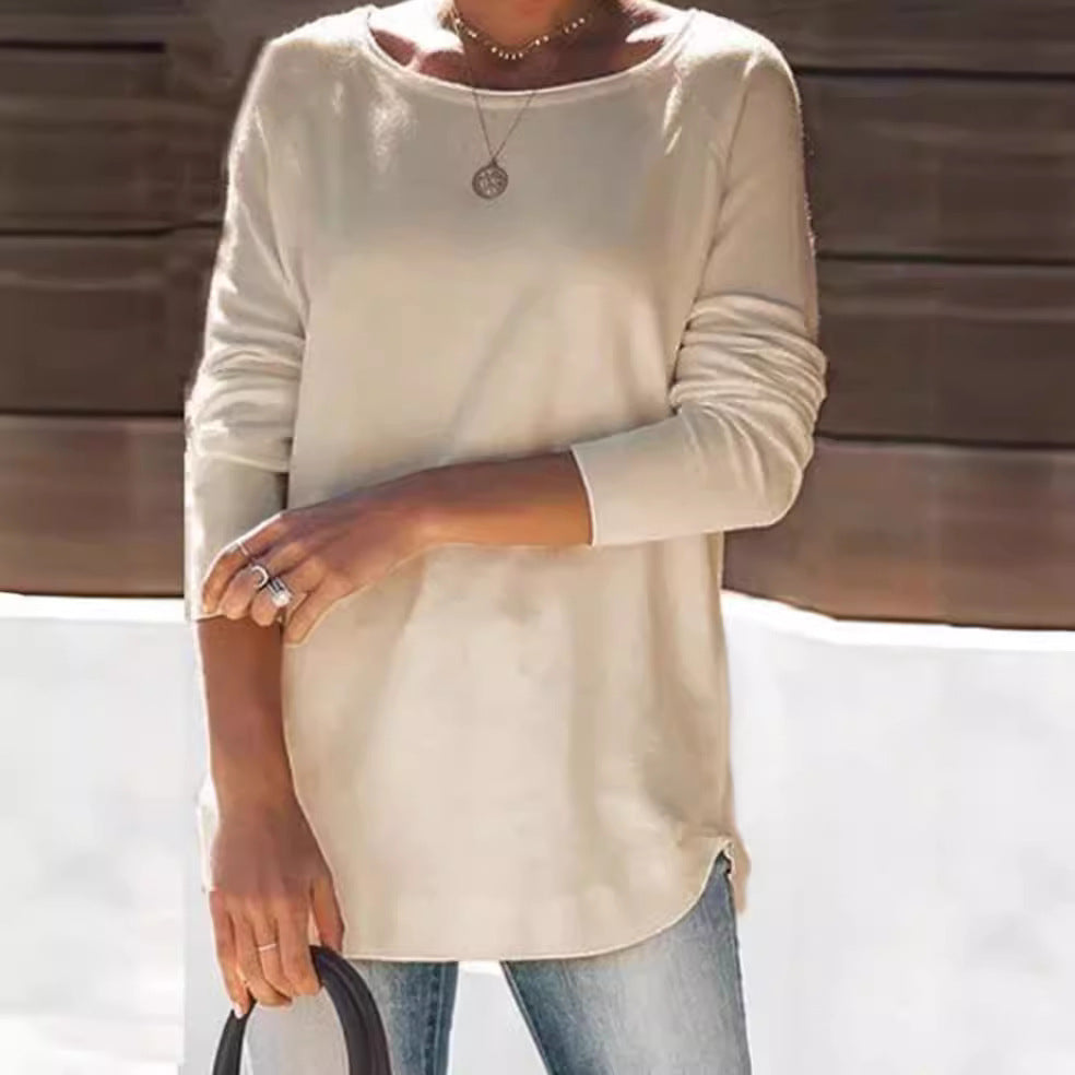 Ladies comfortable long sleeve t-shirt with a large neck Lune London
