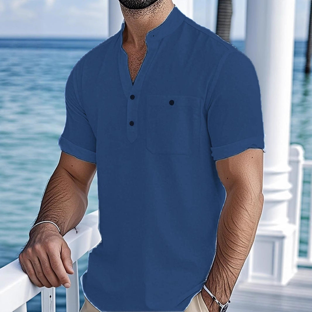 Casual short-sleeve shirt for men with button closure Amarae