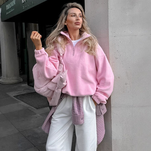 Women's Fleece Sweatshirt with Half-Zip Amarae