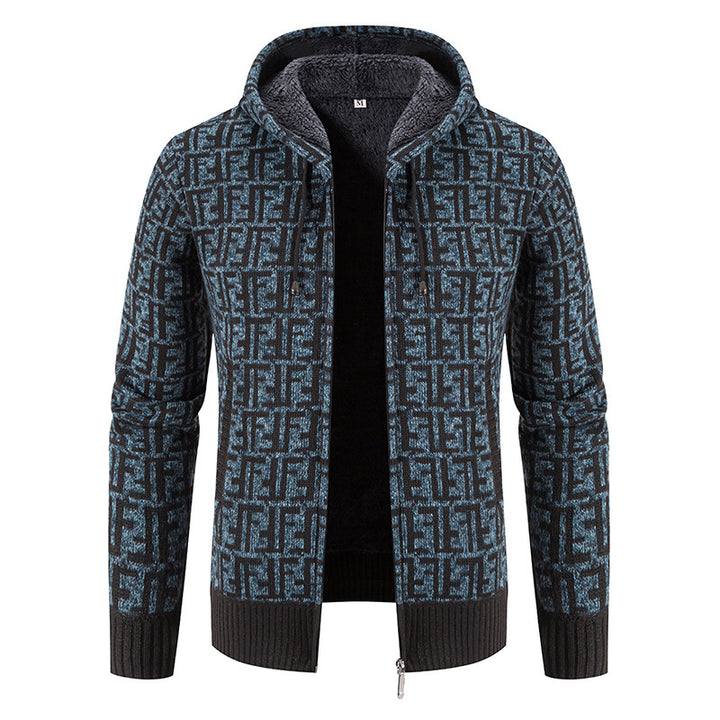 Men's High-Quality Pullover with Modern Pattern and Chic Hoodie Style