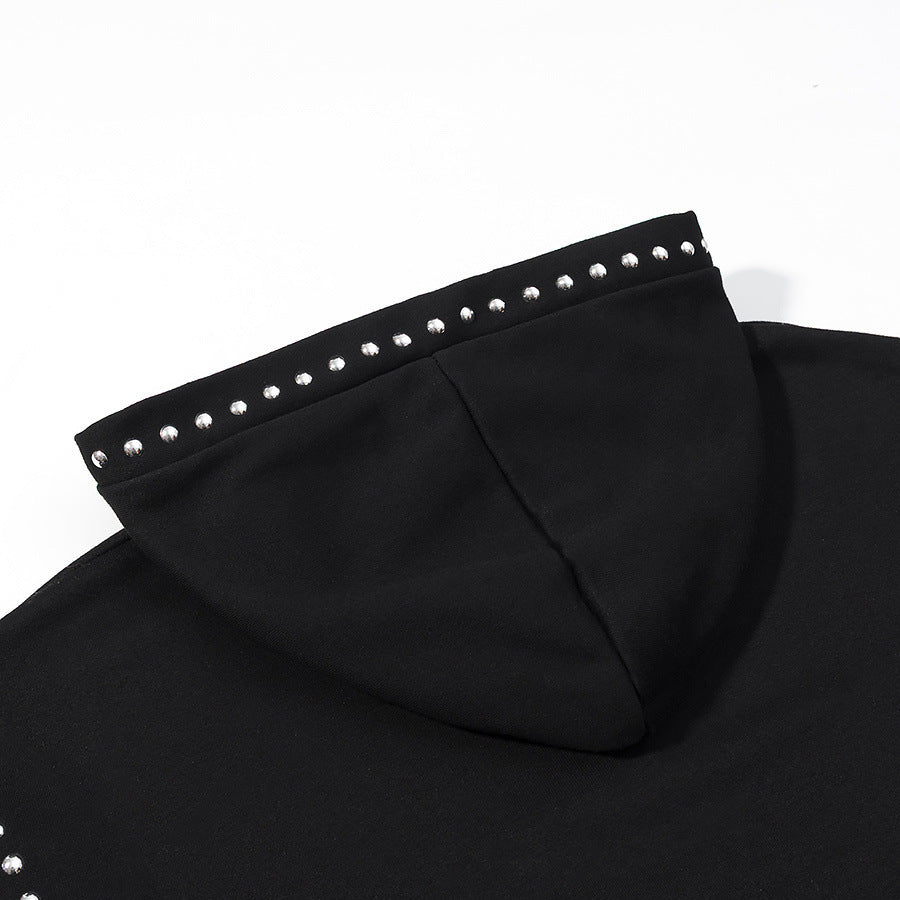 Ladies Oversized Hoodie with Studded Details and Soft Cuffs Amarae