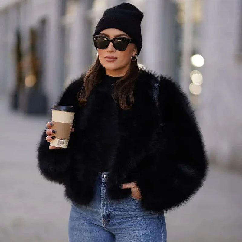 Ladies Elegant and Stylish Faux Fur Jacket Lune London