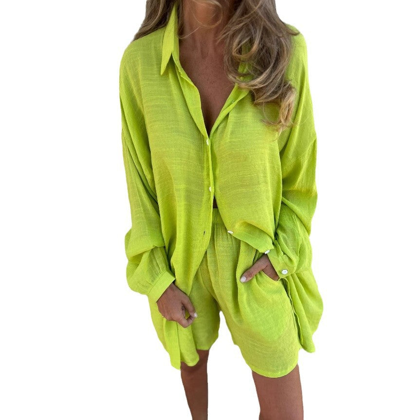 Shirt dress for women with practical side pockets Lune London