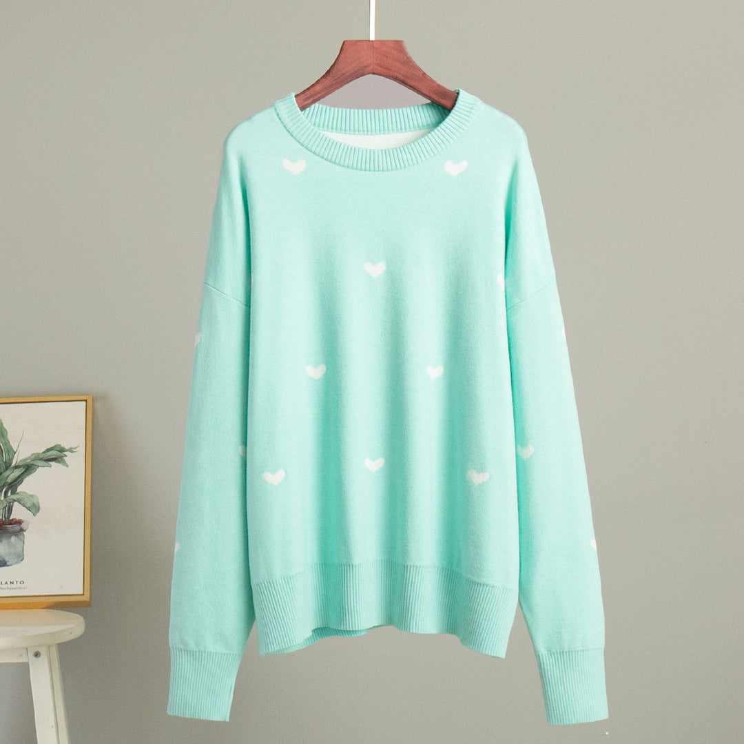 Ladies Casual Sweater with Heart Pattern Lune London