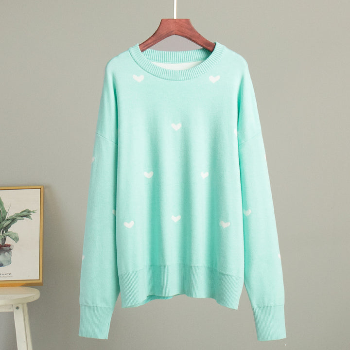 Ladies Casual Sweater with Heart Pattern Lune London