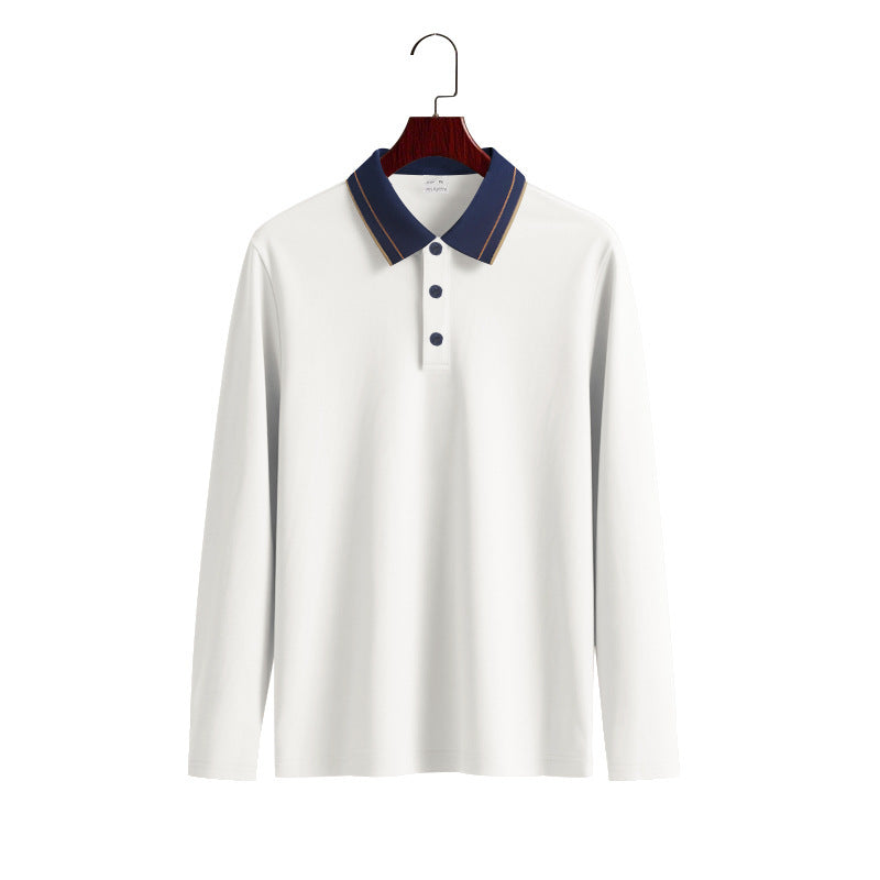 Men's long sleeve polo shirt with elegant collar Lune London