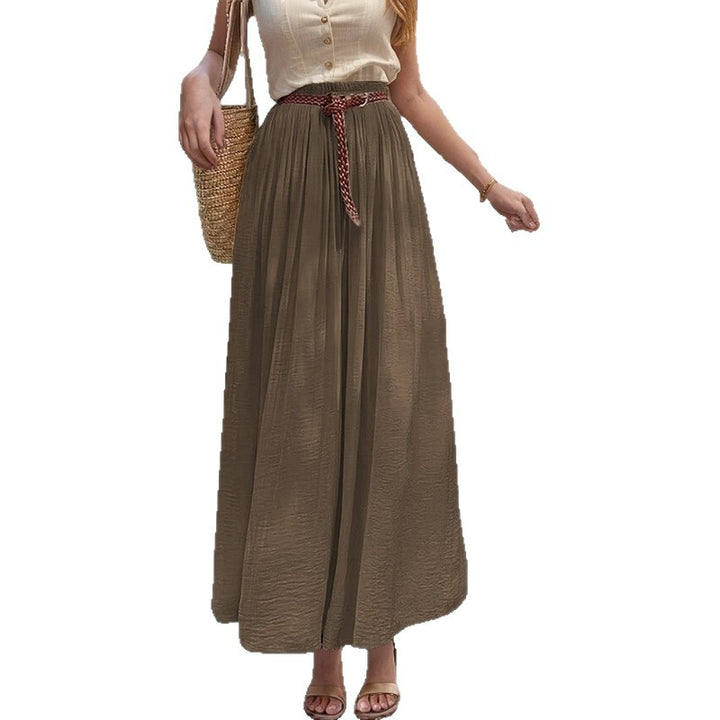 Long Maxi Dress for Women with Elastic Belt and Fluid Fabric Lune London
