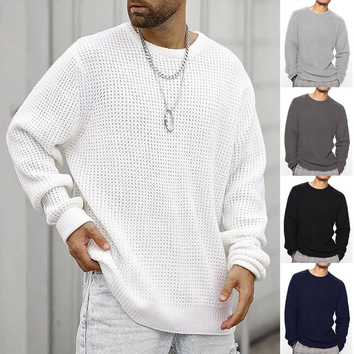 Chunky knit pullover for men with textured pattern and relaxed fit Lune London