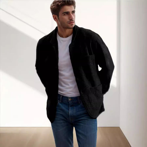 Transitional jacket for men in high-quality material with an elegant collar and practical pockets Amarae