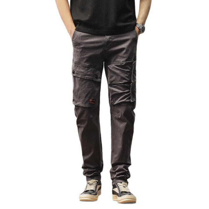 Robust cargo pants for men with elastic waist and multifunctional pockets Lune London