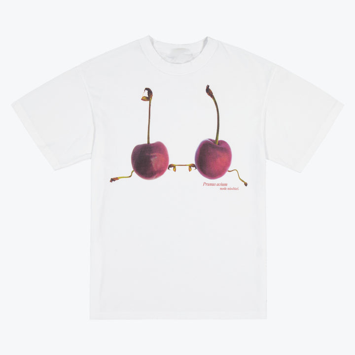 T-shirt for women with creative cherry pattern and casual cut Lune London