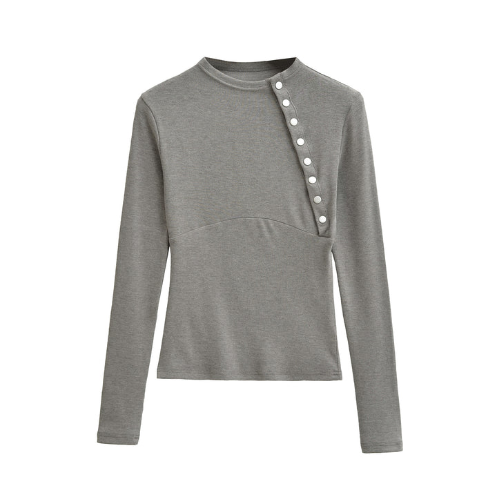 Women Fitted Long Sleeve with Asymmetrical Snap Placket Amarae