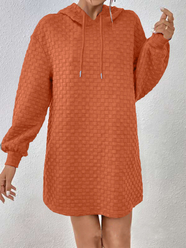 Hooded dress for women in structured material Lune London
