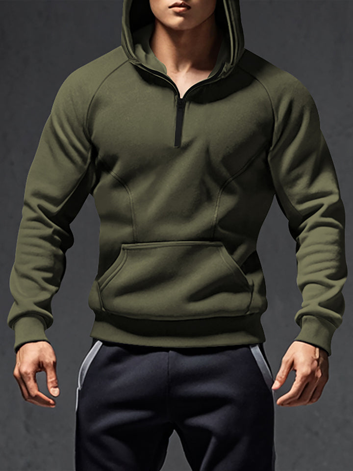 Men's sporty hoodie with half-zip Lune London