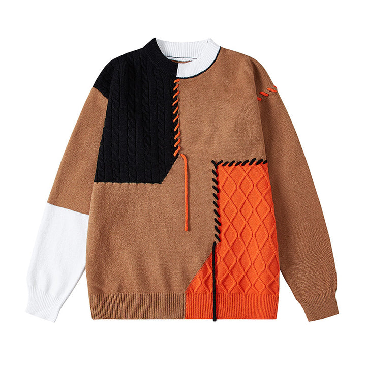 Women's creative sweater with textured patchwork design and unique details Lune London