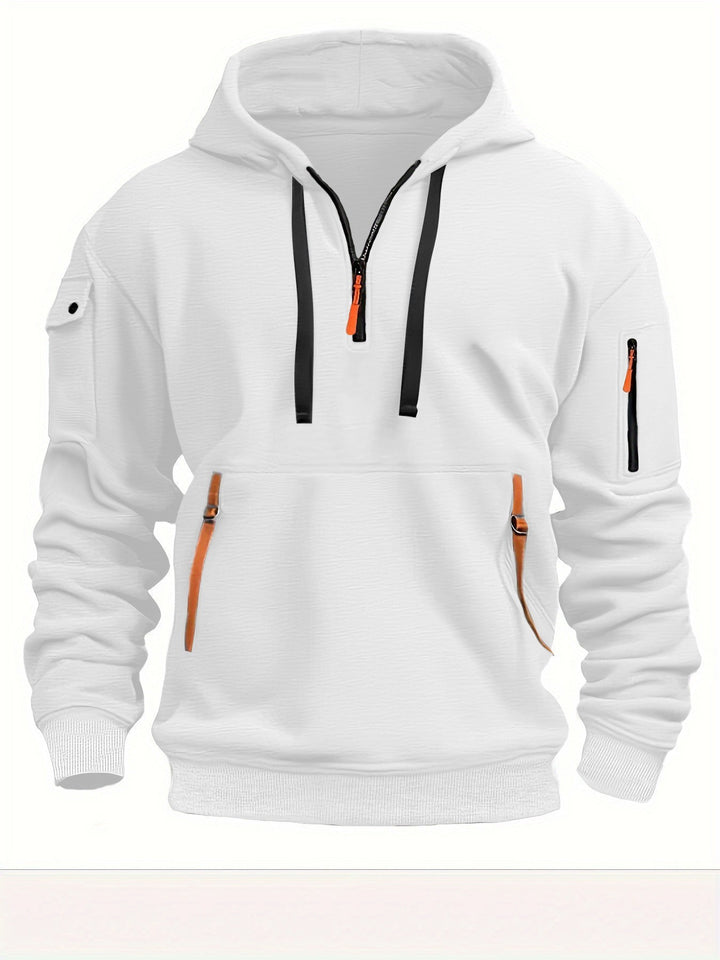 Men's functional hoodie with trendy zip pockets Lune London