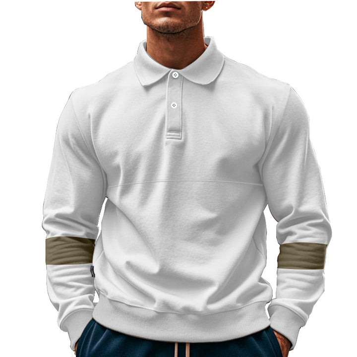 Men's Polo-Hoodie sporty with contrasting sleeves Lune London