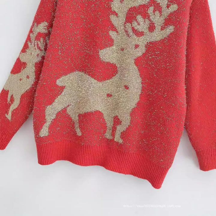 Lune London 3D Reindeer Pattern Festive Women's Sweater