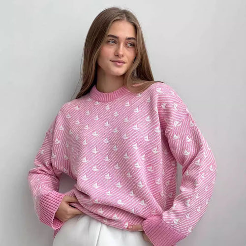 Sweater surdimensionné à motifs pour femmes en coton de haute qualité Chic & Stil