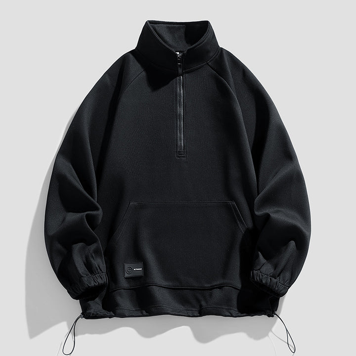 Men's long sleeve pullover with short zip opening Lune London