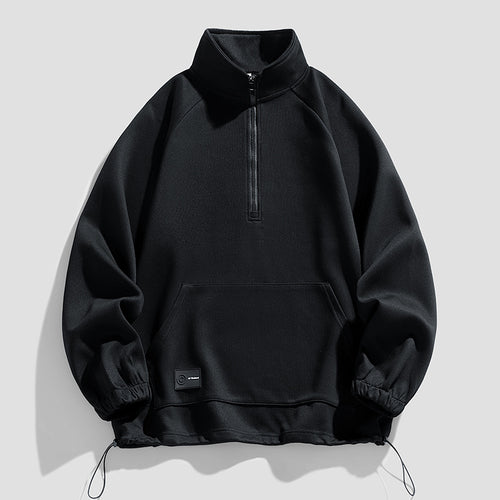 Men's long sleeve pullover with short zip opening Amarae