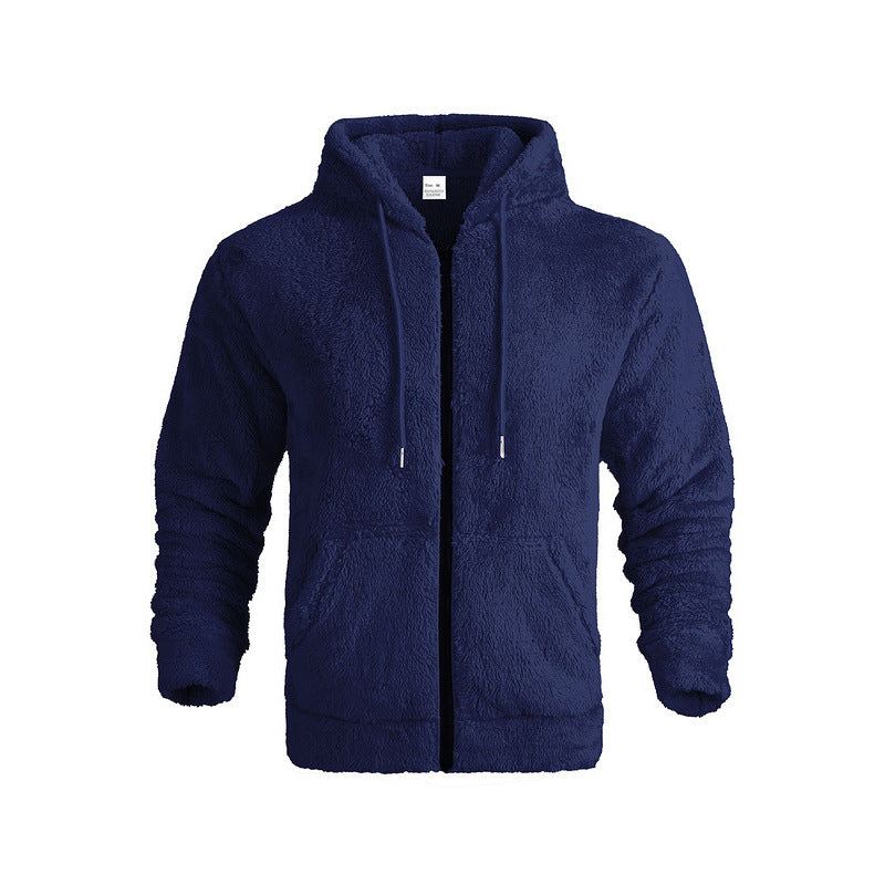 Cozy fleece jacket for men with high collar and kangaroo pockets Lune London