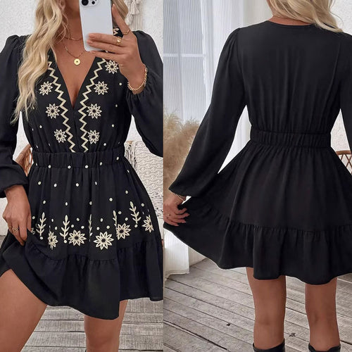 Women Bohemian Mini Embroidered Dress Amarae