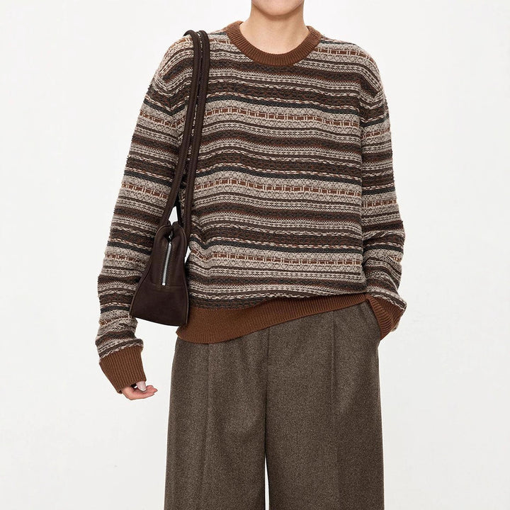 Pull en maille à la mode pour femmes avec des détails de ceinture française Chic & Stil