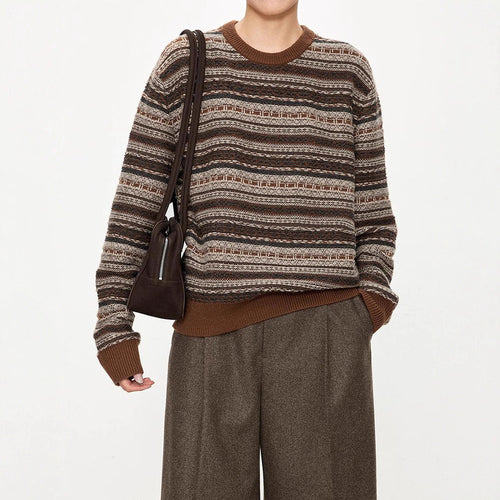 Pull en maille à la mode pour femmes avec des détails de ceinture française Chic & Stil