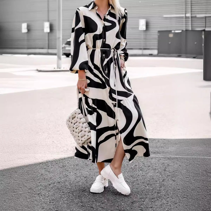 Ladies Elegant Maxi Dress Shirt Lune London