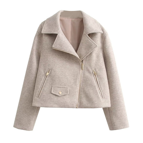 Casual women's transitional jacket in soft material with practical pockets Amarae