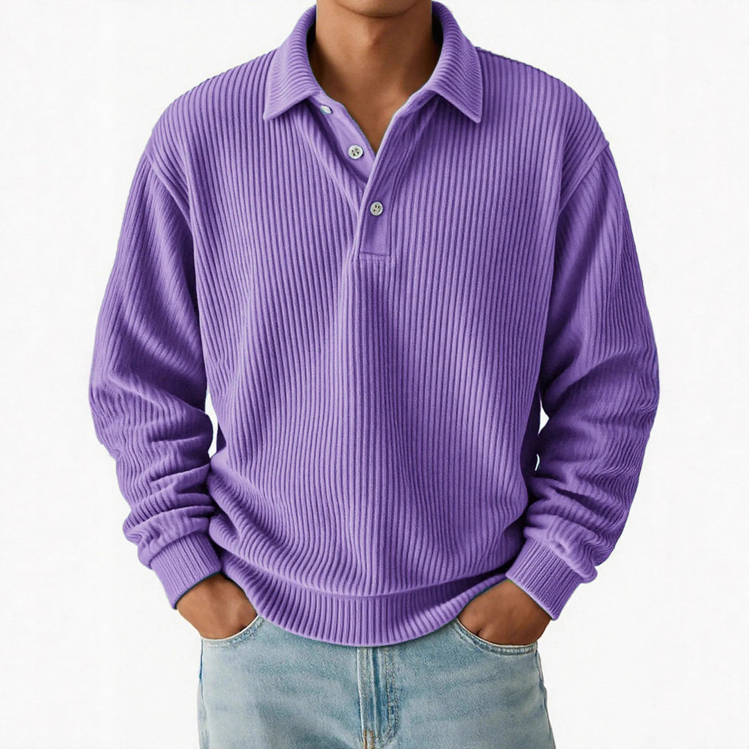Men's polo with ribbed texture and classic collar Lune London
