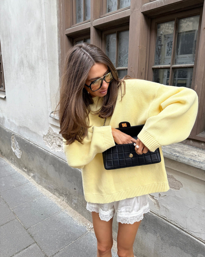 Women's patterned knit sweater with an oversized fit and elegant silhouette Lune London